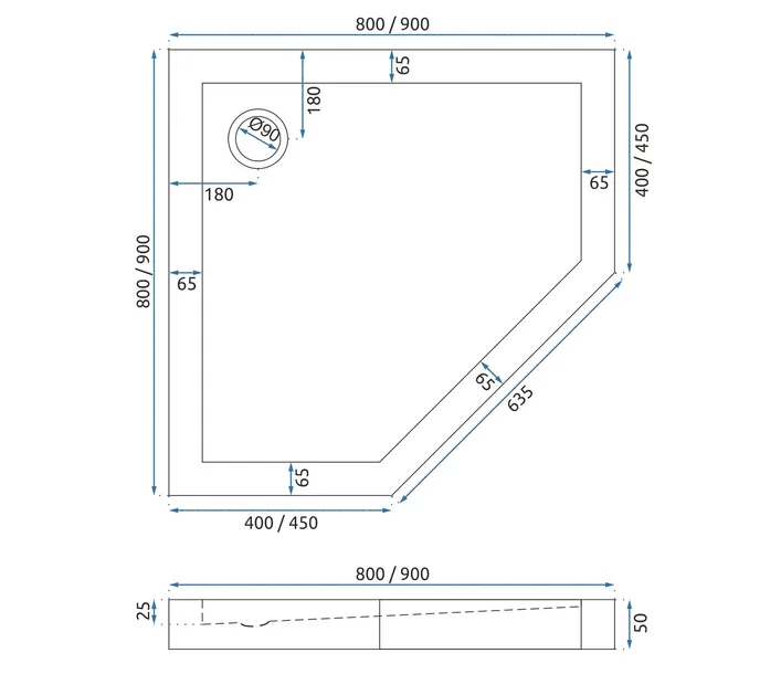 rea-brodzik-diamond-white-90x90x5cm-srednica-odplywu-90-mm