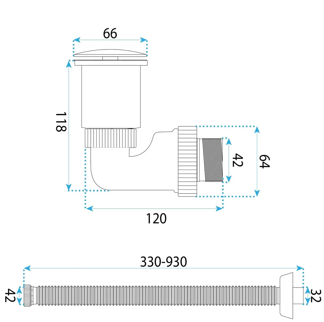 rea-syfon-umywalkowy-flow-zloty-stan-nowy