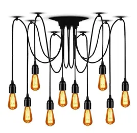 lampa-sufitowa-wiszaca-zyrandol-pajak-10-e27-black