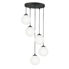 lampa-wiszaca-sufitowa-zwis-led-czarna-z-bialymi-kloszami-5xe14-nowoczesna
