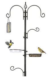 duzy-stojak-na-karmnik-dla-ptakow-metalowy-190cm-z-haczykami-i-miseczkami