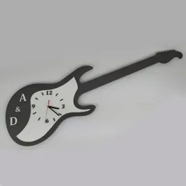 wielki-zegar-scienny-czarny-antracyt-gitara