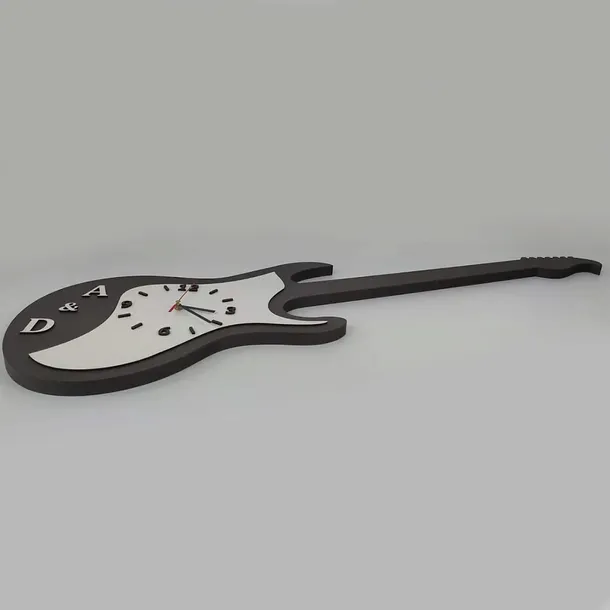 wielki-zegar-scienny-czarny-antracyt-gitara-stan-nowy