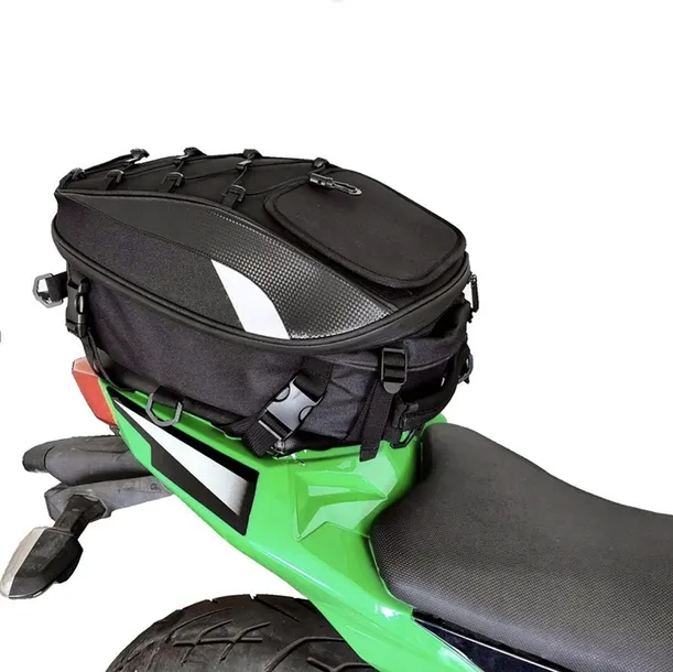 TORBA BAGAŻNIK 5W1 MOTOCYKLOWA 40L WODOODPORNA PLECAK POKROWIEC KASK CZARNA