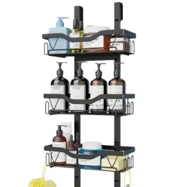 polka-nascienna-czarna-stalowa-3-poziomowa-z-montazem-teleskopowym