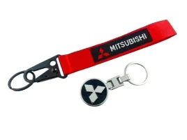 mitsubishi-zestaw-brelok-czarny-metalowy-do-kluczy-smycz-czerwona-20-cm
