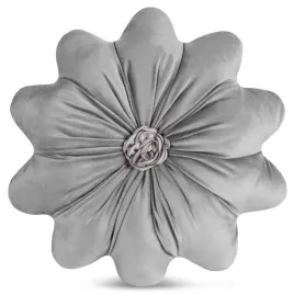 poduszka-40-cm-flores-srebrna-w-ksztalcie-kwiatu-welwetowa