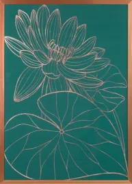obraz-salvia-53x73-zielony-miedziany-kwiaty
