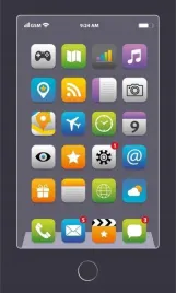 reczniczek-do-przedszkola-30x50-telefon-smartfon-grafitowy-emotki-dzieciecy