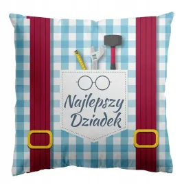 poduszka-43x43-niebieska-kratka-najlepszy-dziadek