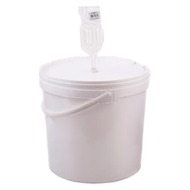 BIAŁY POJEMNIK FERMENTACYJNY Z RĄCZKĄ 15L BIAŁY + KOREK + RURKA