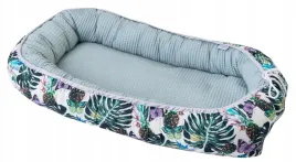 gniazdko-niemowlece-prestige-kokon-55x80-liscie-zielone-otulacz-dwustronny