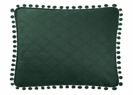 poszewka-z-pomponami-50x70-zielona-butelkowa