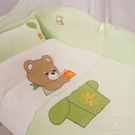posciel-100x135-bears-misiaczki-jasno-zielona-z-ochraniaczem-babymatex