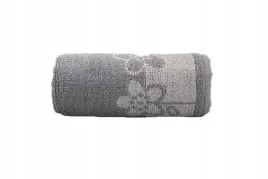 recznik-paloma-2-50x100-popielaty-kwiatki-450g-m2-greno