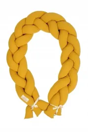 ochraniacz-do-lozeczka-warkocz-muslin-zolty-dlugosc-200cm