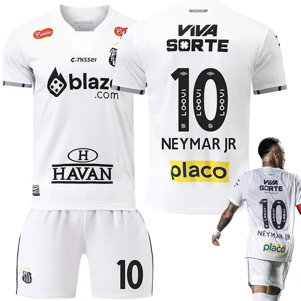 KOMPLET PIŁKARSKI KOSZULKA NEYMAR SANTOS FC WSZYSTKIE ROZMIARY