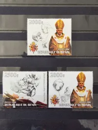 znaczki-religia-papiez-jan-pawel-ii-benedykt-benin-czysty-zn2