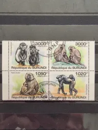 znaczki-fauna-malpy-burundi-kasowany-zn8