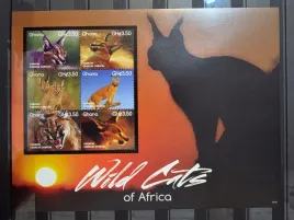 znaczki-fauna-duze-koty-lwy-tygrysy-karakale-ghana-czysty-d