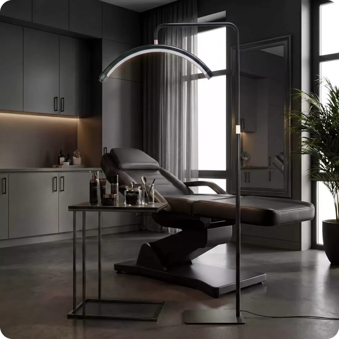 lampa-led-kosmetyczna-moon-luk-24w-do-rzes-stojaca-czarna-180-cm-stan-nowy