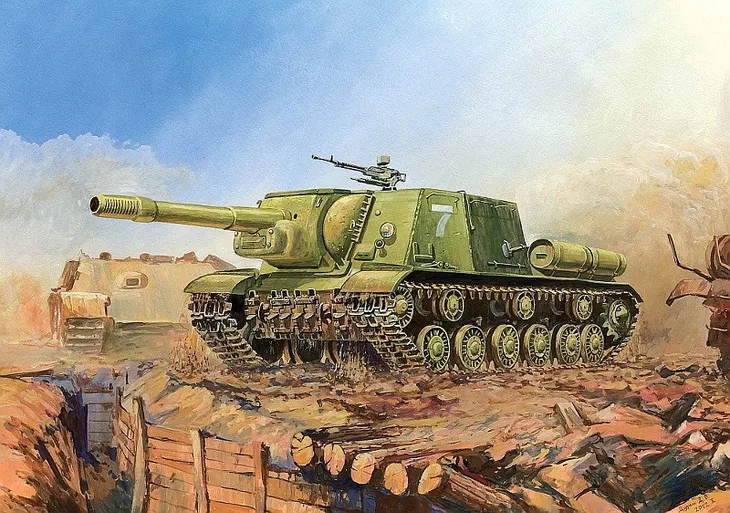 1-72-soviet-tank-destroyer-isu-152-marka-zvezda-stan-nowy