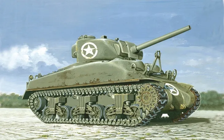 1-72-m4a1-sherman-model-italeri-7003