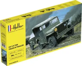 heller-81105-us-1-4-ton-truck-n-trailer-1-35-model-jeepa