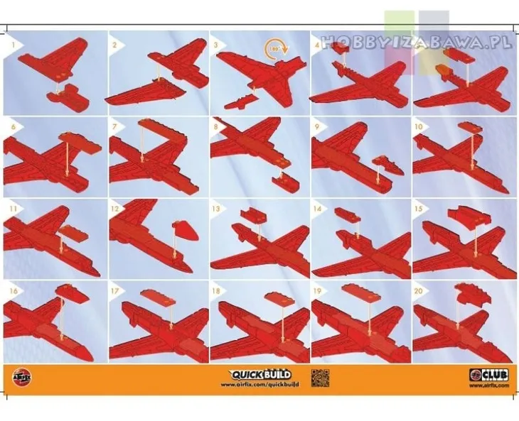 airfix-j6018-klocki-quickbuild-raf-red-arrow-hawk