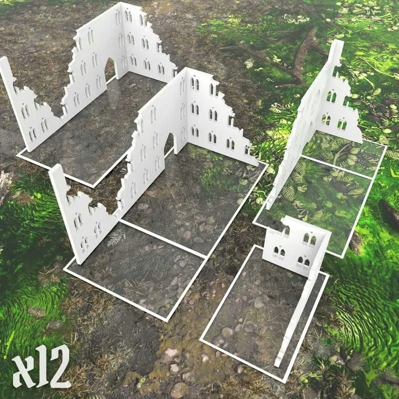 basic-glasspack-footprints-wh40k-compatible-znaczniki-budynkow-12-szt
