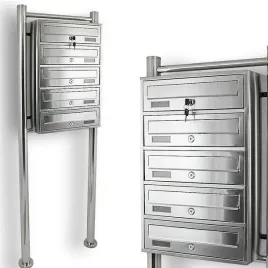 skrzynka-pocztowa-lokatorska-5-wrzutni-stal-nierdzewna-wolnostojaca