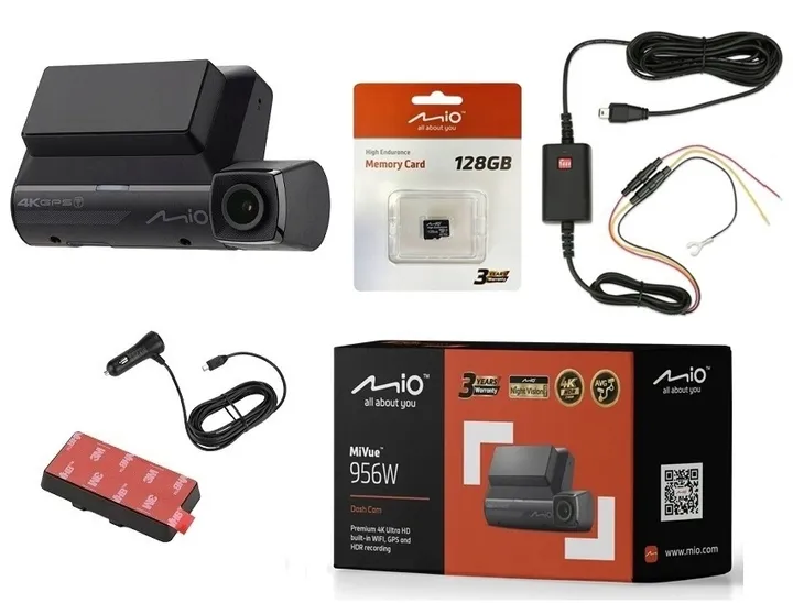 MIO Rejestrator samochodowy MiVue 956W 4K HDR GPS WIFI Sterowanie głosowe