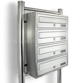 skrzynka-pocztowa-lokatorska-4-wrzutnie-stal-nierdzewna-wolnostojaca