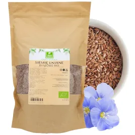 Zdjęcie produktu SIEMIĘ LNIANE BRĄZOWE BIO ziarno len brązowy Omega-3 błonnik 1 kg