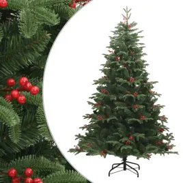 sztuczna-choinka-na-zawiasach-z-szyszkami-i-jagodami-210-cm
