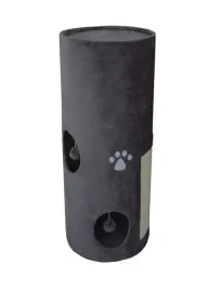 drapak-tuba-dla-kota-100cm-wieza-szara-plusz-z-pomponami-3-poziomy