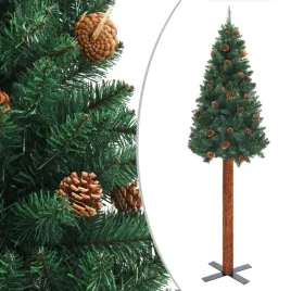 smukla-choinka-z-drewnem-i-szyszkami-zielona-210-cm-pvc