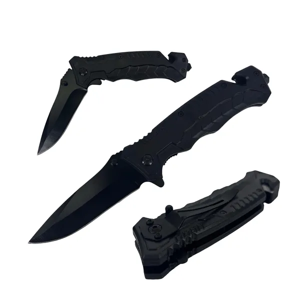 NÓŻ RATUNKOWY SKŁADANY SCYZORYK 21 cm (dł. ostrza 8 cm) z KLIPSEM