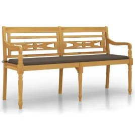 lawka-batavia-z-taupe-poduszka-150-cm-lite-drewno-tekowe