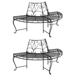 polokragle-lawki-pod-drzewo-2-szt-o160-cm-czarne-stalowe