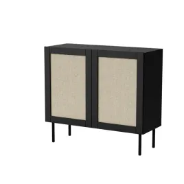 komoda-yucca-100-cm-2d-czarny-mat-rattan-kalabria