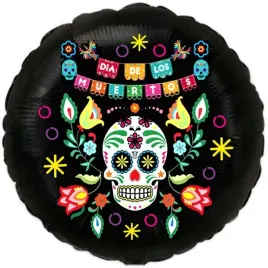 balon-foliowy-dia-de-los-muertos-czarny-18-rnd