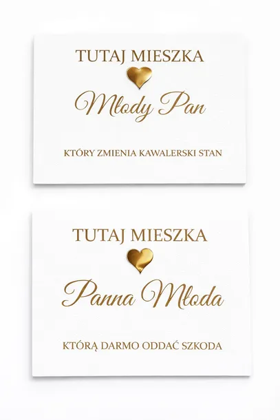 Zestaw TABLICA tutaj mieszka Panna Młoda Pan Młody dekoracja przed dom ślub