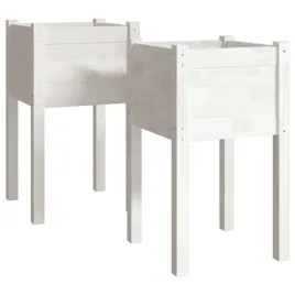 donice-ogrodowe-2-szt-biale-40x40x70-cm-drewno-sosnowe
