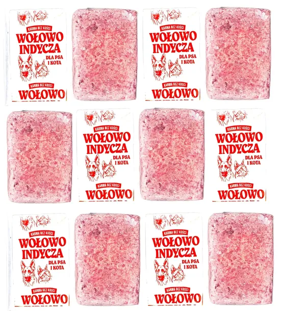 MIĘSO MROŻONE DLA PSA WOŁOWO - INDYCZE BEZ KOŚCI 10KG BARF IWI