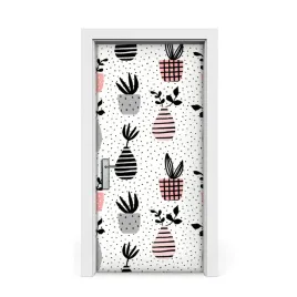 naklejki-okleina-na-drzwi-kwiaty-w-wazonach-95x205