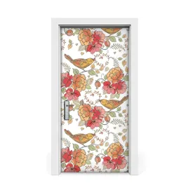 naklejka-na-drzwi-okleina-ornament-ptaki-95x205