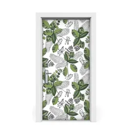 naklejka-na-drzwi-okleina-botaniczny-wzor-95x205