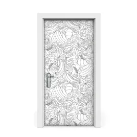 fototapeta-naklejka-drzwi-doodle-wzor-95x205