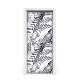 fototapeta-na-drzwi-papuga-na-galezi-85x205